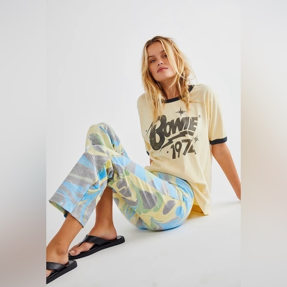 Free People Lefty High Rise Pants In Pastel Multi NWOT - Picture 1 of 6